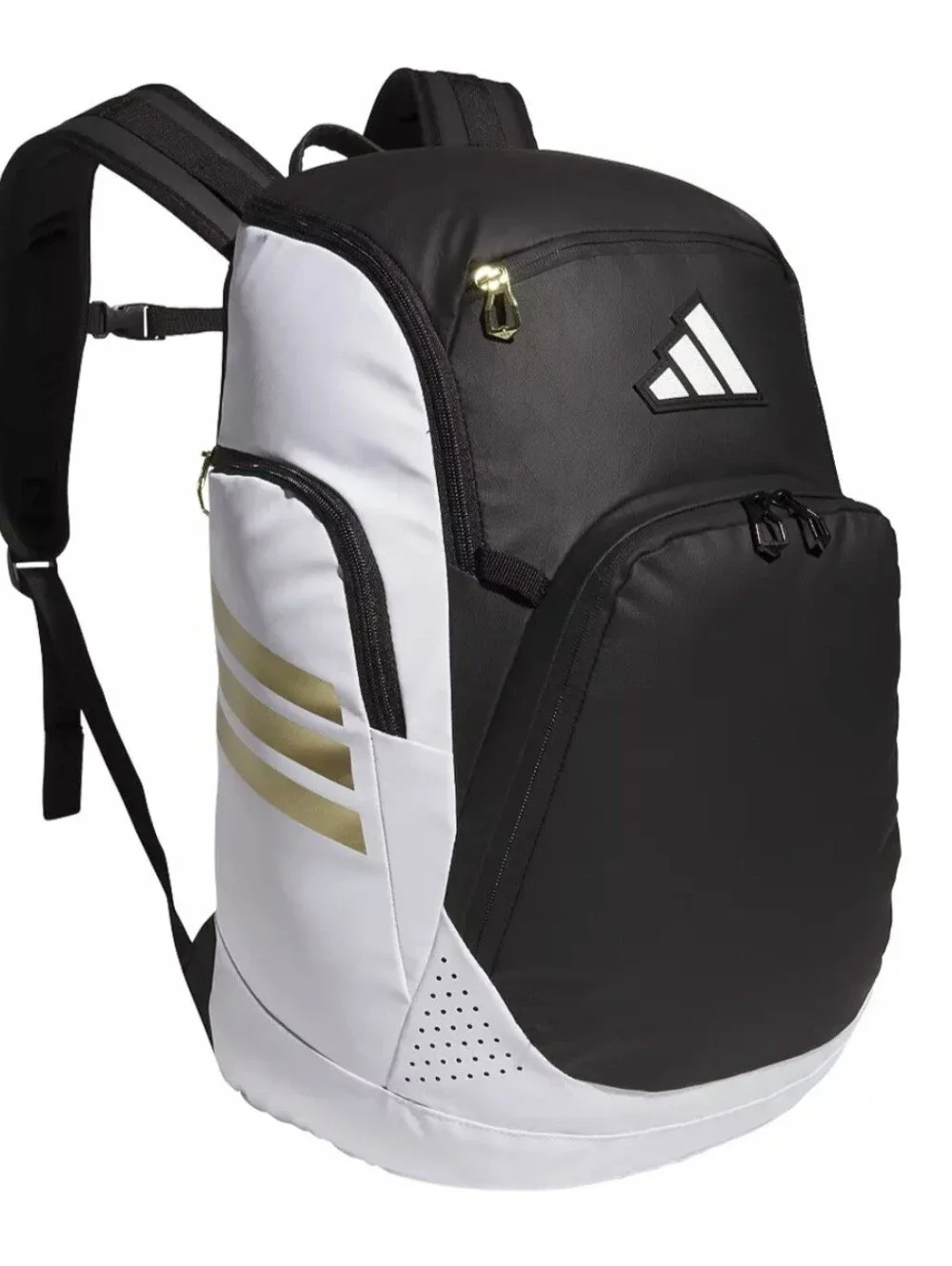 Adidas Black & White Backpack with Gold Accents